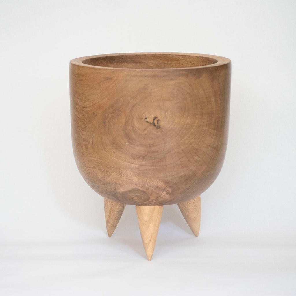 Maceta patitas mediana grande palo blanco