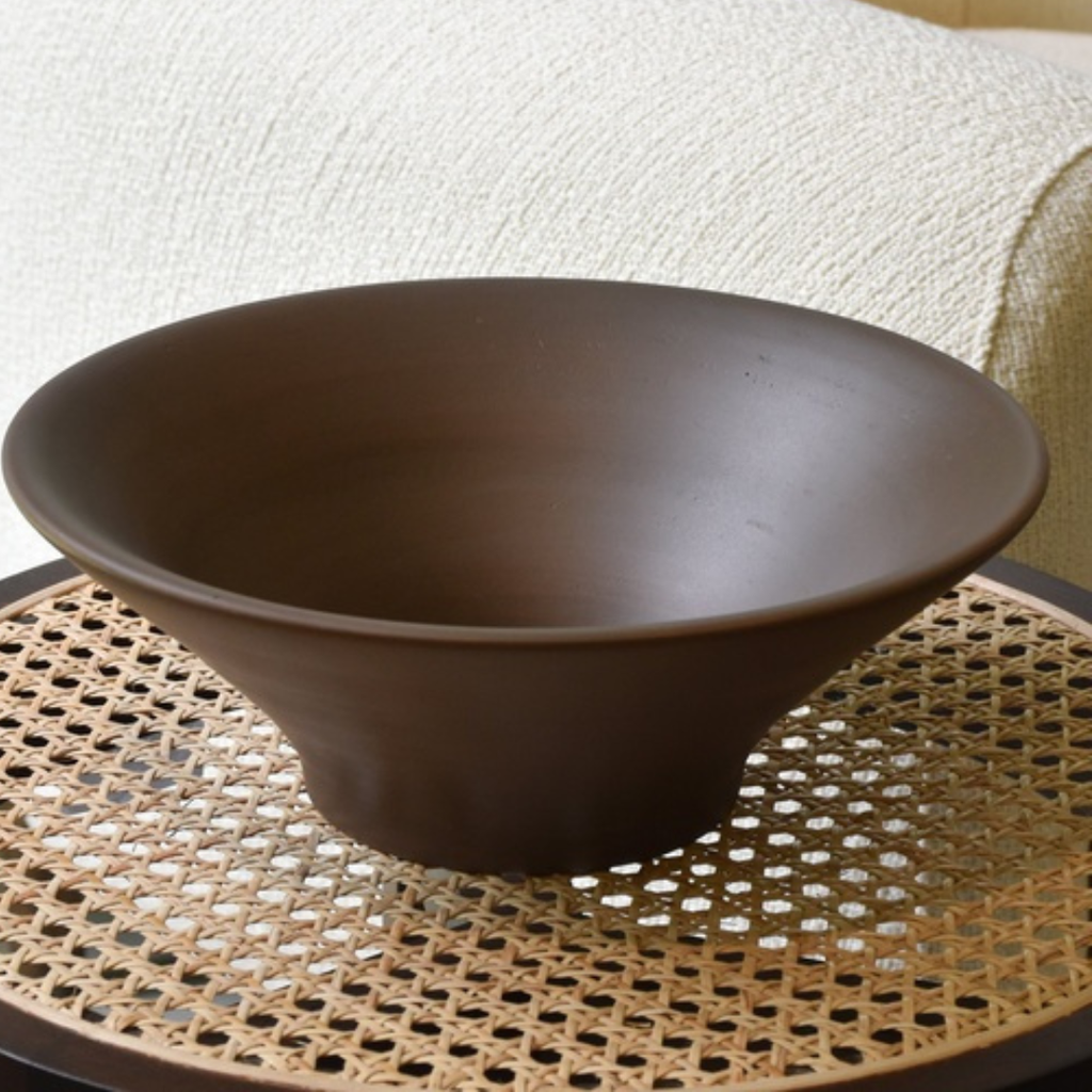 Plato de madera pequeño taupe