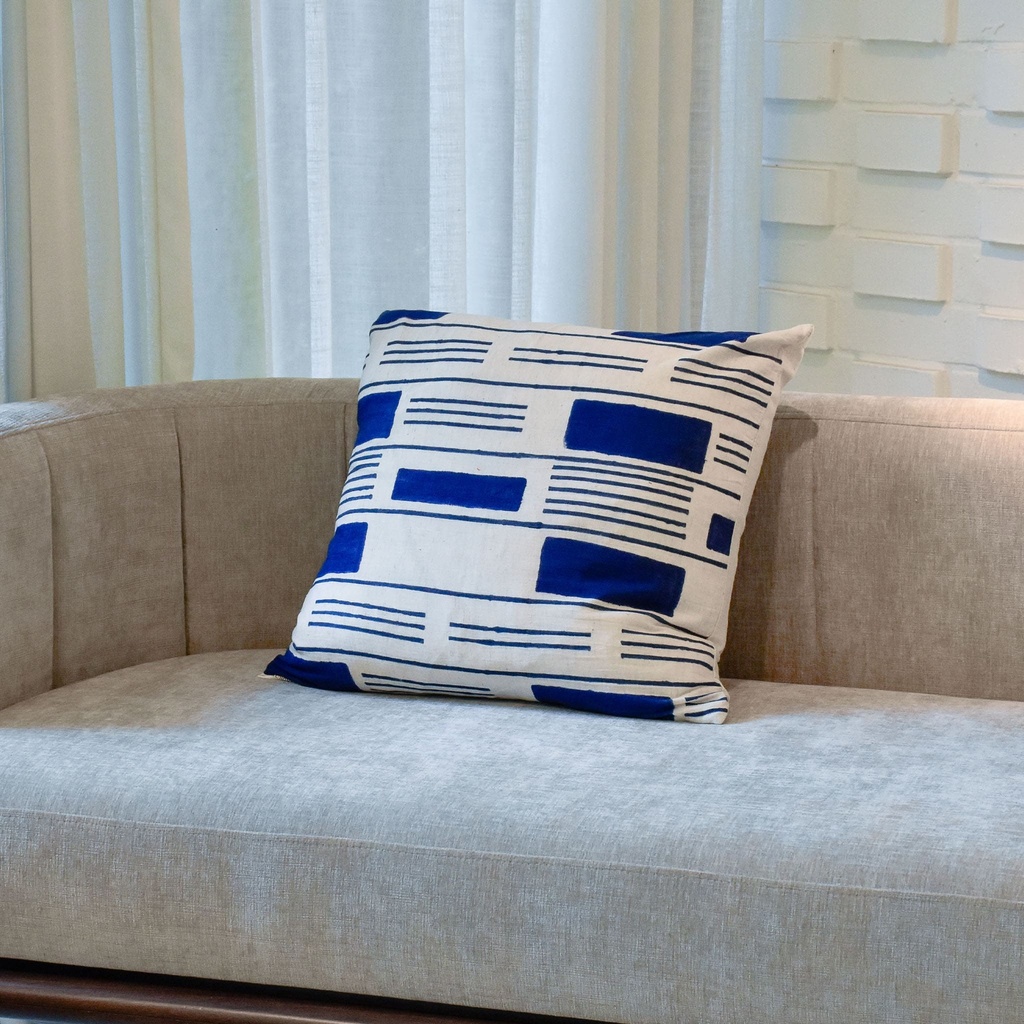 Cojín Rectángulos Azul