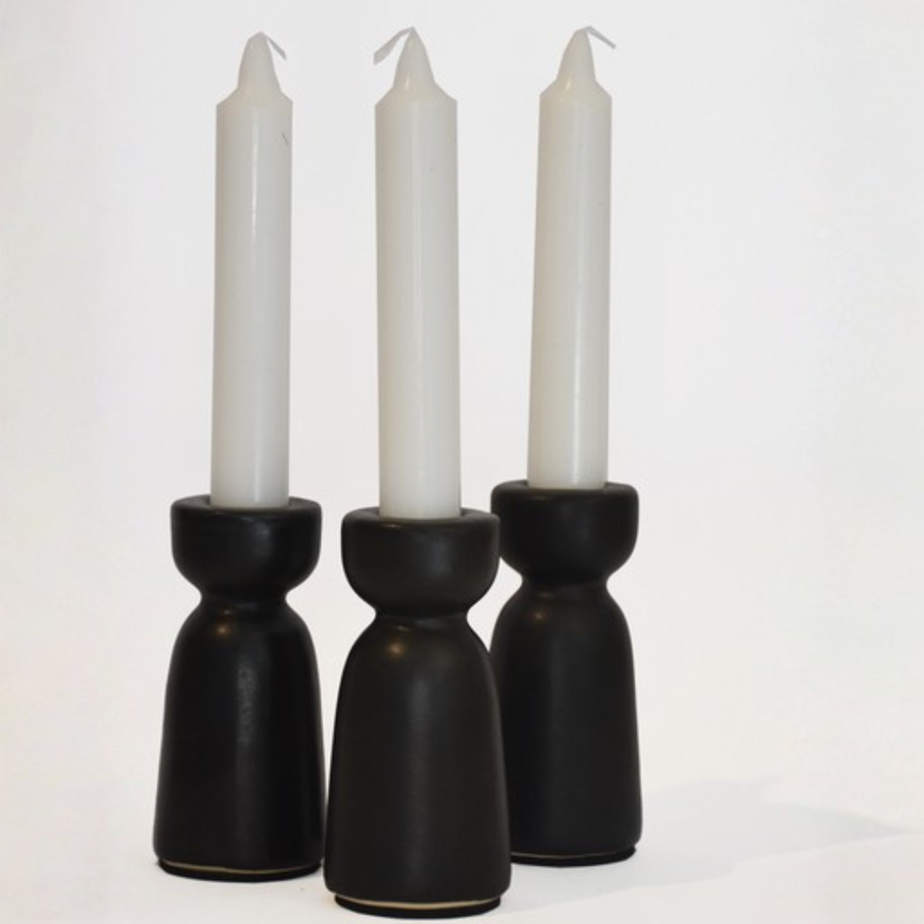 Candelabro Negro Ceramica