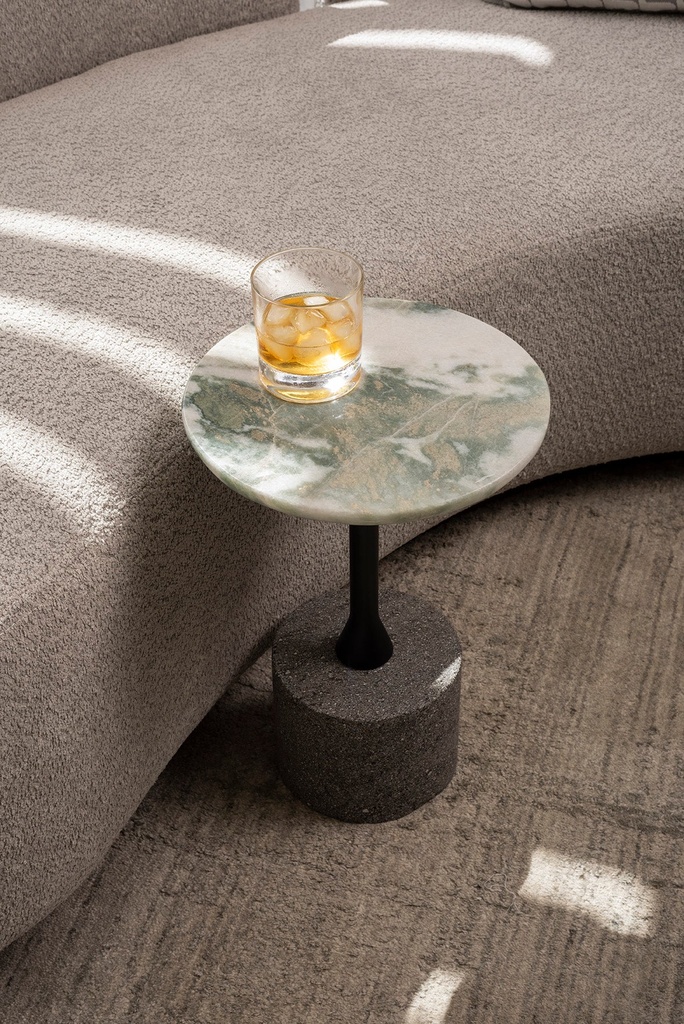 Side table circular de mármol  alta