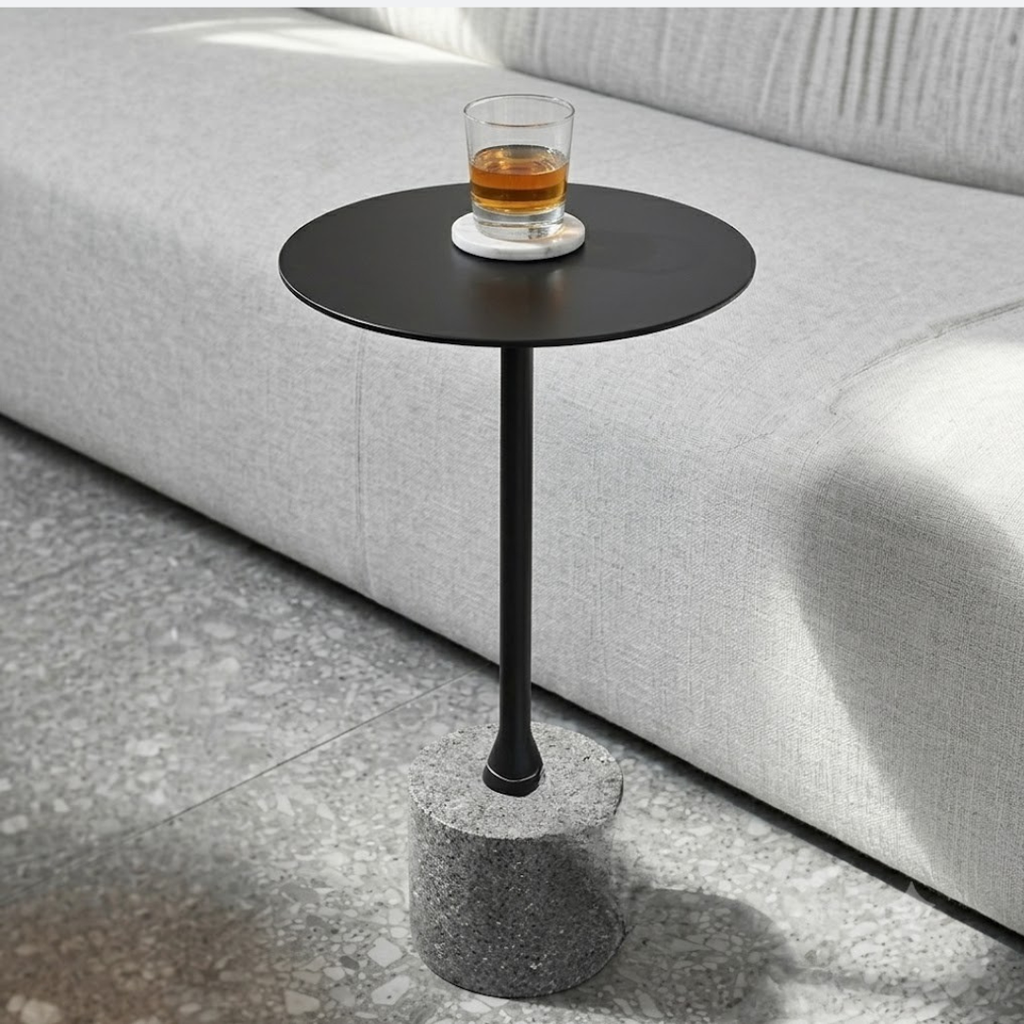 Side Table Top de Metal Alta