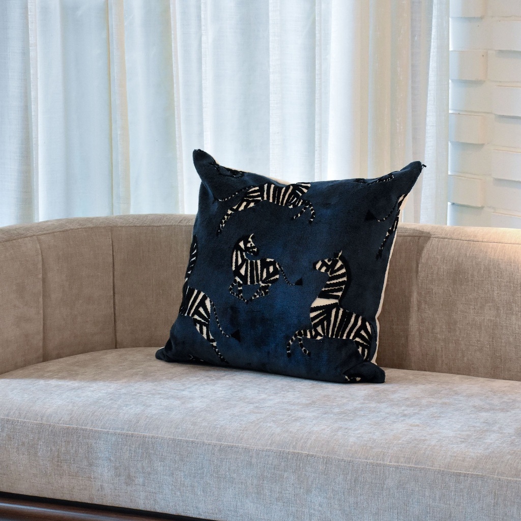 Cojín Cebra Azul