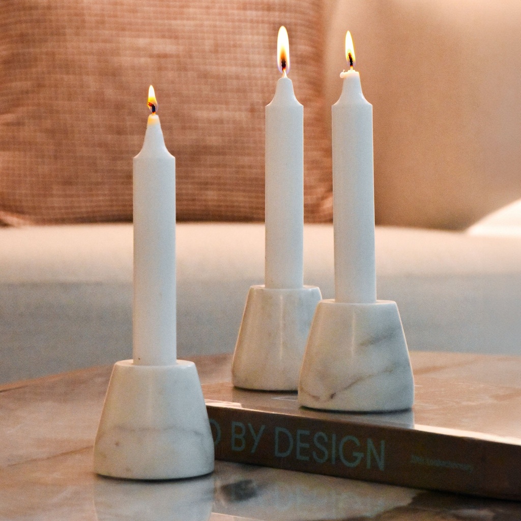 Candeleros de Mármol Blancos
