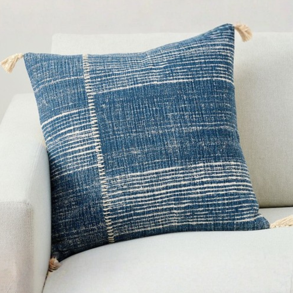 Cojín Rayas Bryer Indigo