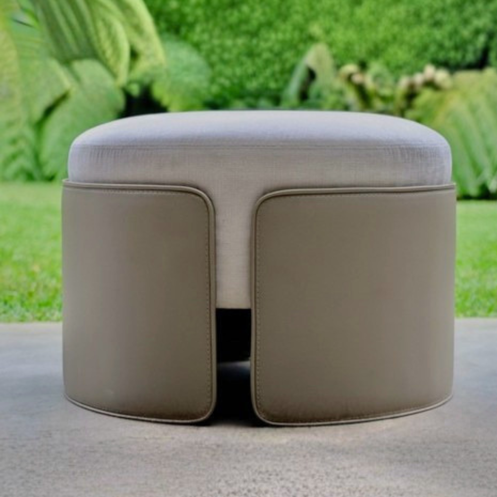 Ottoman de Cuerina y Tela