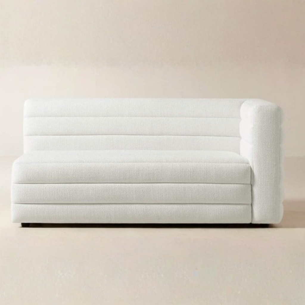 Strato Channeled Ivory performace Fabric Right Arm Sofa parte #3