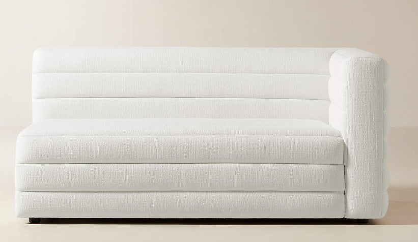 Strato Channeled Ivory performace Fabric Right Arm Sofa
