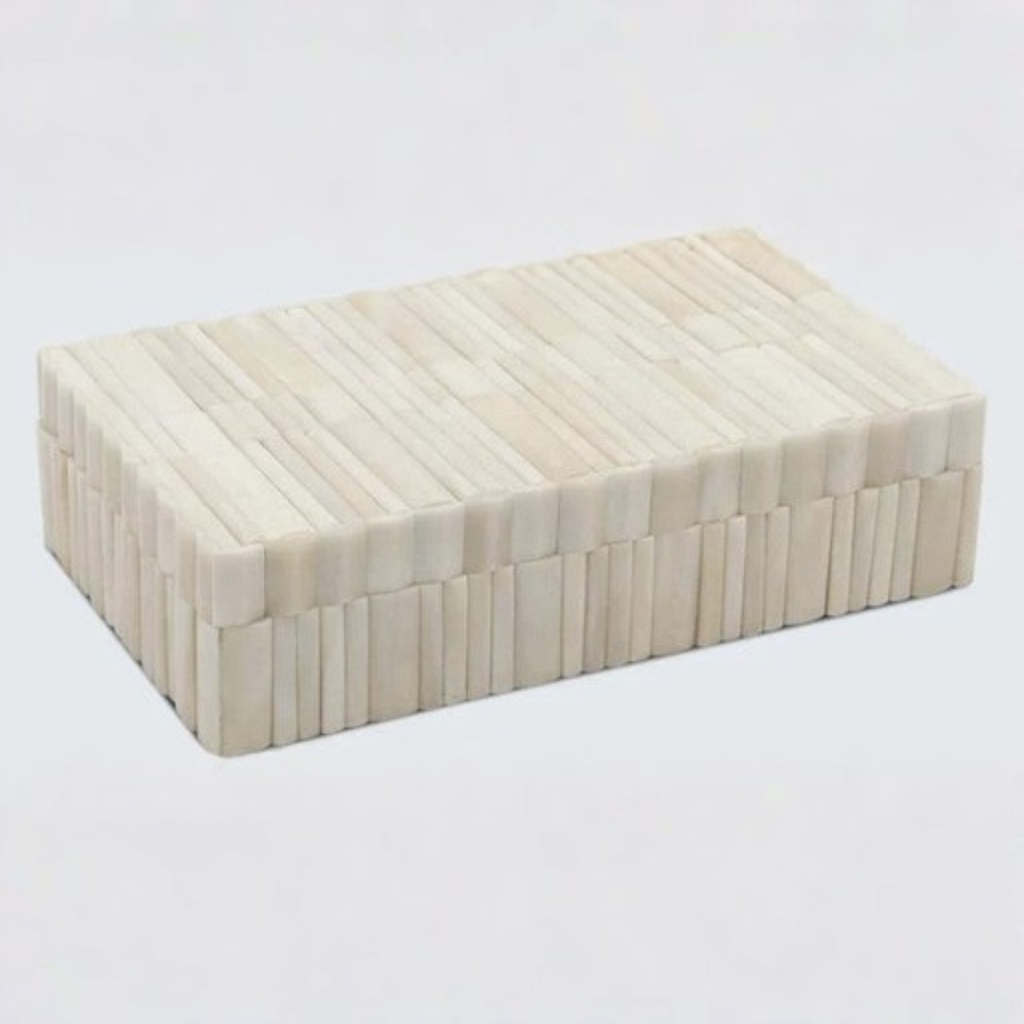 Caja Decorativa con Patron de Marfil Hecha a Mano