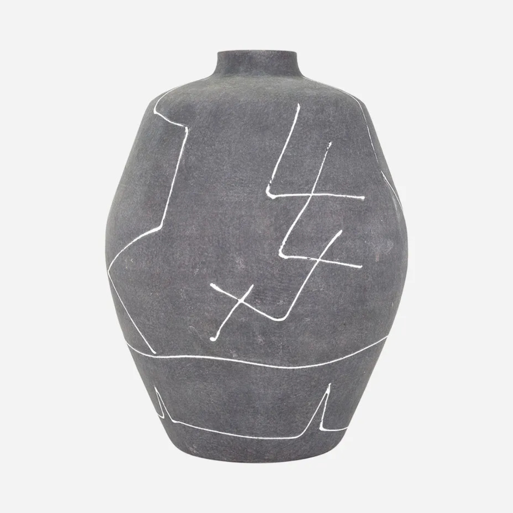 Florero de Barro Terracota Gris 