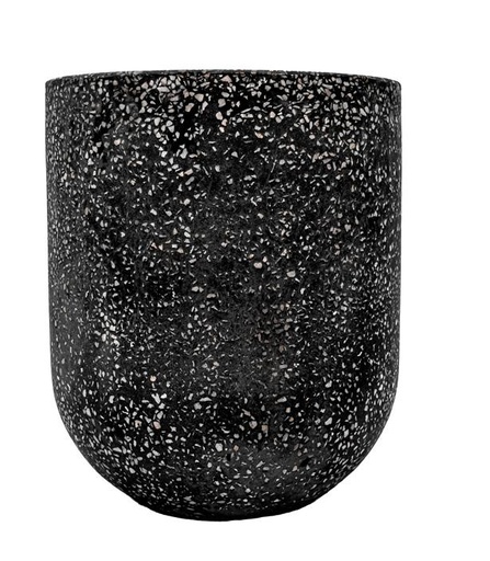 Maceta Kamelia extra grande terrazo negro