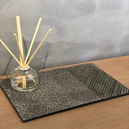 [AB0006] Bandeja rectangular con textura terrazo negro