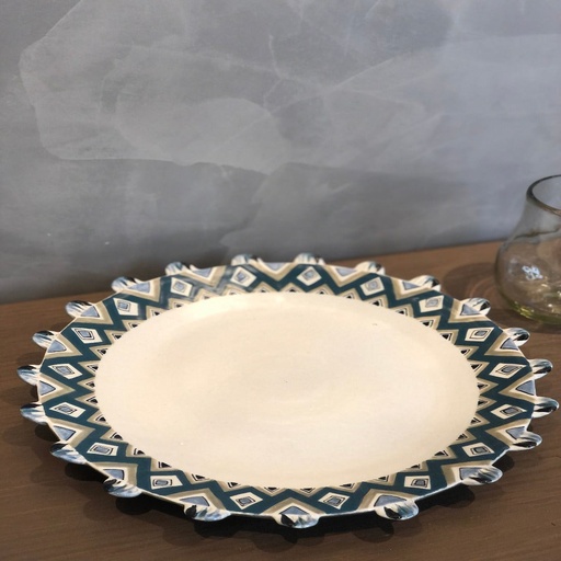 [UM0001] Baja Plato con plumas Azules