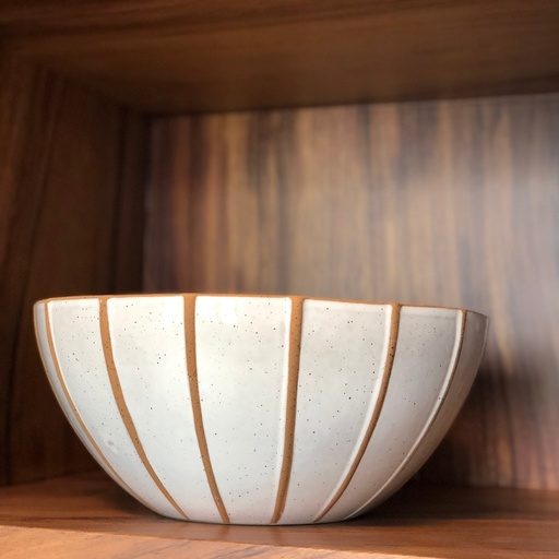 [D0009] Bowl blanco con rayas