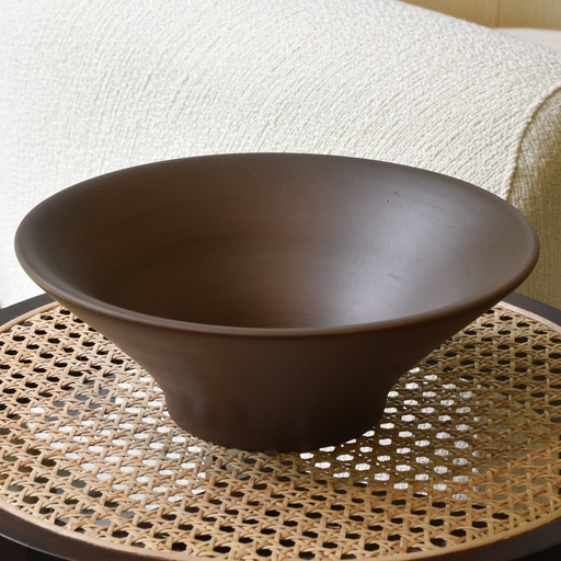 [US0035] Plato de madera pequeño taupe