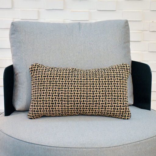 [C0061] Cojín Tejido riñonera  Negro con café