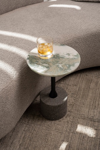 Side table circular de mármol  alta