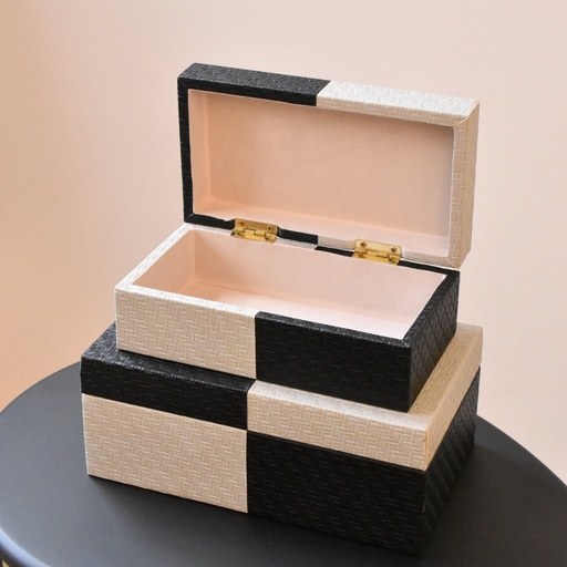Caja Decorativa Negro y Besh Pequeña