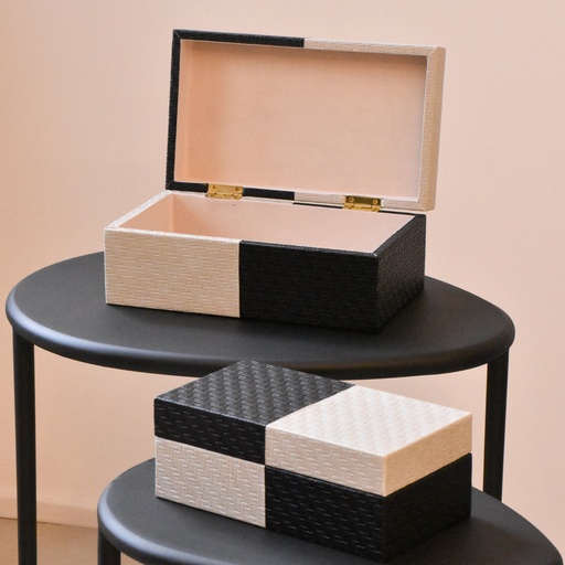 Caja Decorativa Besh y Negra Grande