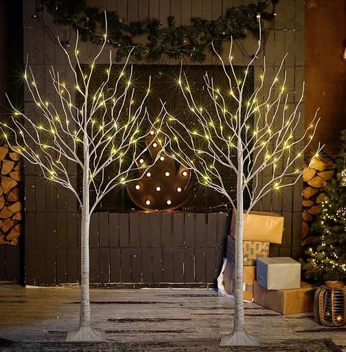 Árbol Navideño Blanco con Luces Mediano