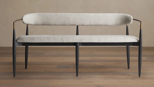 Banca Dining Bench in Black Cary Linen