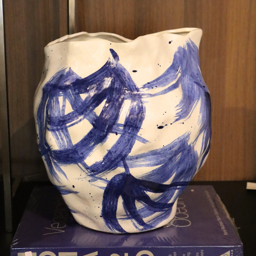 Maceta Porcelana Curva Blanca